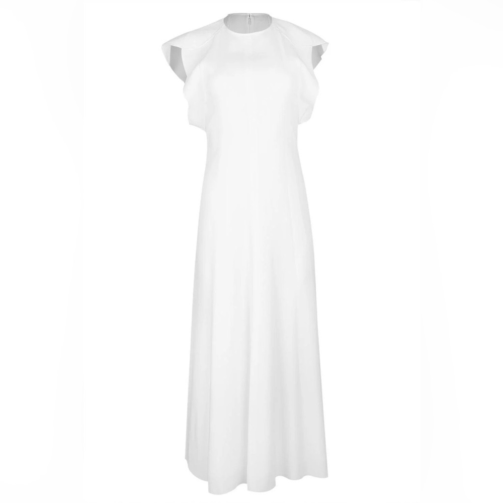 NWT Victoria Beckham Cap Sleeve Dress Ivory Size 6 - Picture 2 of 10
